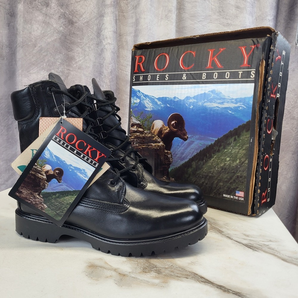 Vintage ROCKY Tactical Motorcycle Boots Men's Size 8.5 EW Soft Toe
